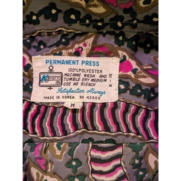 K-,mart vintage 70s butterfly collar button down. 100% poly size medium - Picture 4 of 8